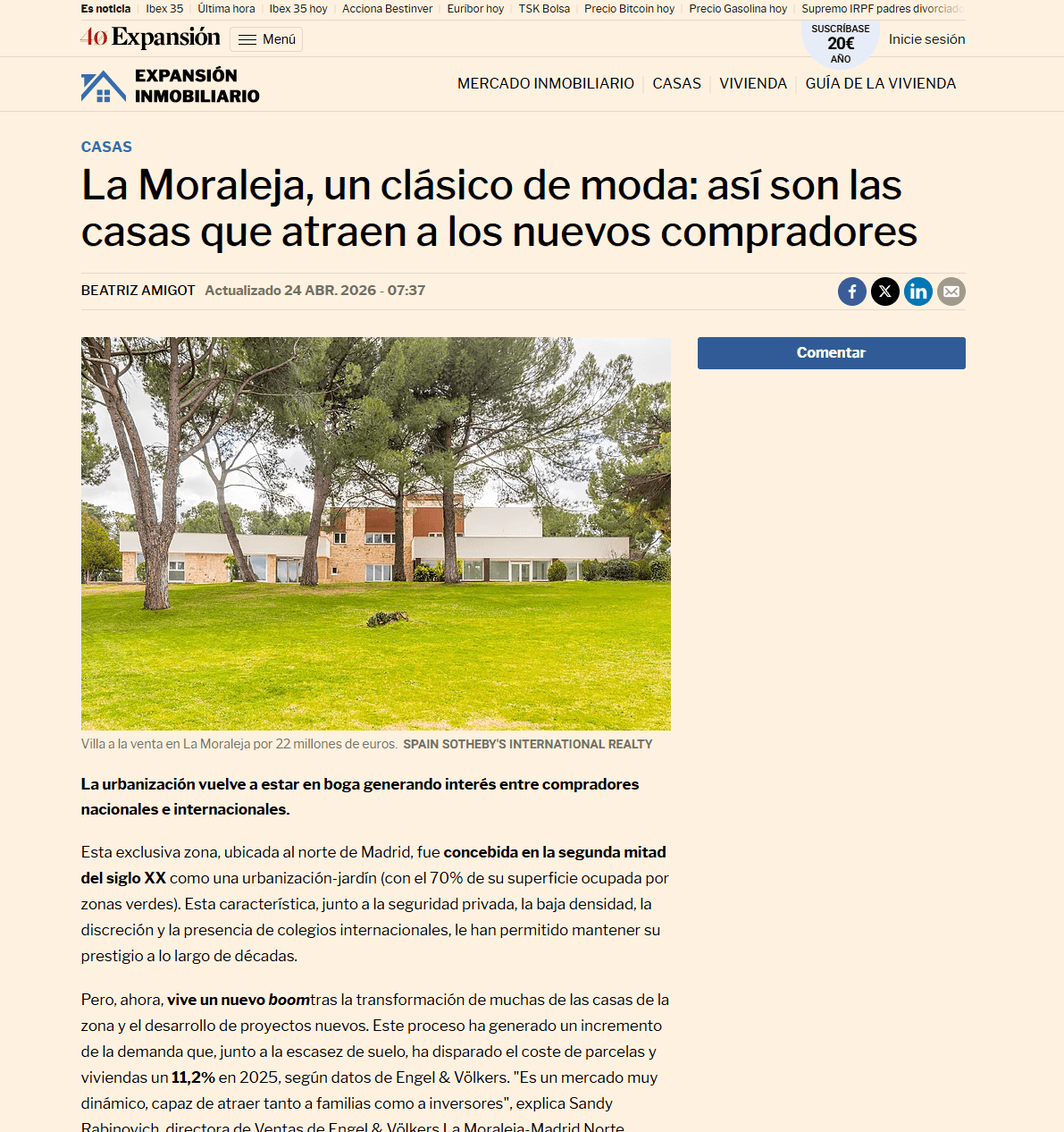 La Moraleja, un clásico de moda: así son las casas que atraen a los nuevos compradores